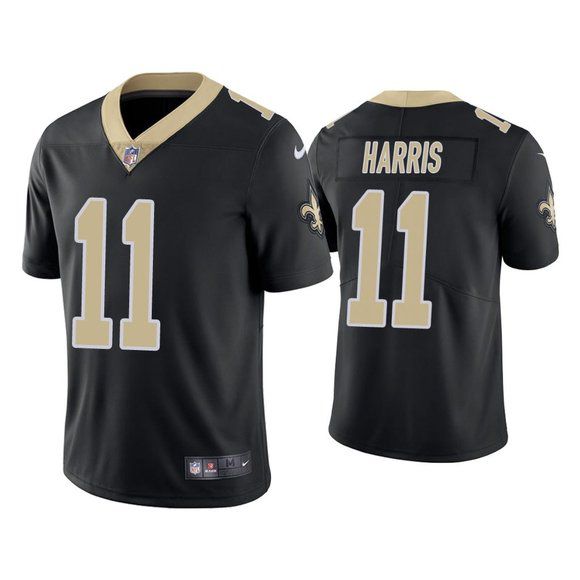 Men New Orleans Saints #11 Deonte Harris Nike Black Vapor Limited NFL Jersey